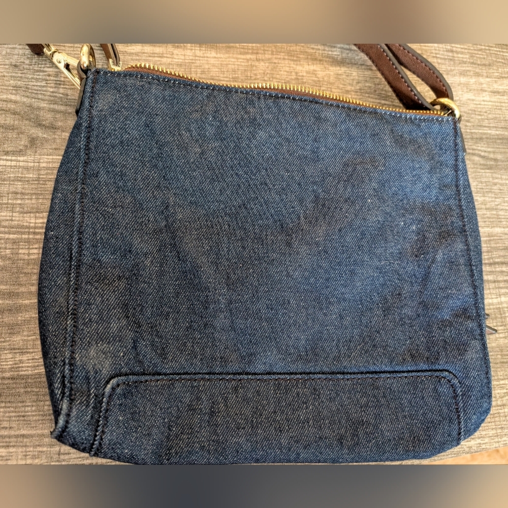 Liz Claiborne Denim And Leather Crossbody Bag - Picture 9 of 16